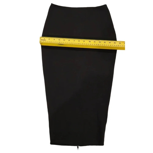 Revolve NUDE Black Full Length Back Zipper Pencil Skirt Slit High Waist Size S - Picture 7 of 10